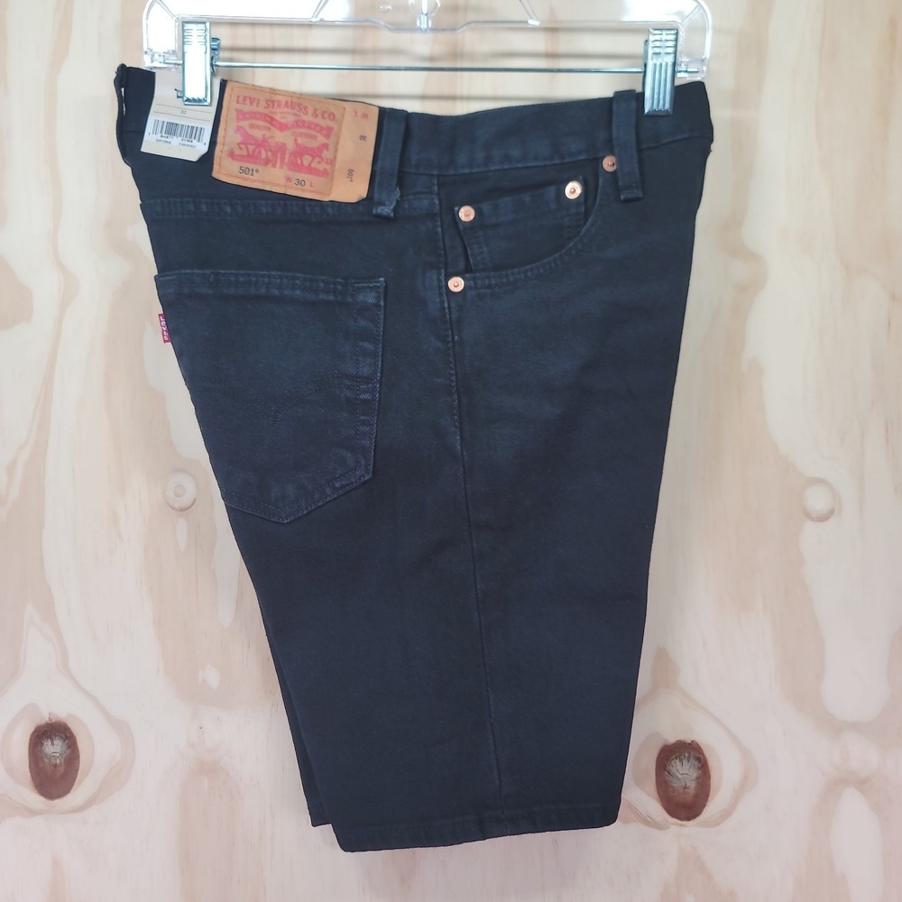 Levis Strauss 501 Denim Jean Shorts‎ Mens 30x9 Black "9 Button Fly Dark Wash NWT - Picture 4 of 16